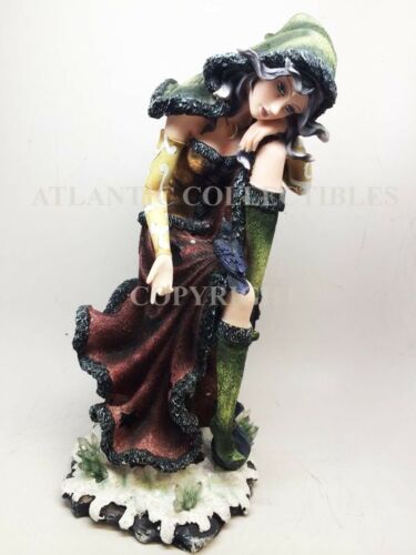 Ebros 15.25 Inch Sun And Moon Sitting Witch With Lantern Statue Figurine