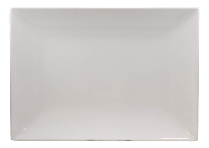 Ebros 15" L White Melamine Rectangular Serving Plate Dining Platter (SET OF 2)