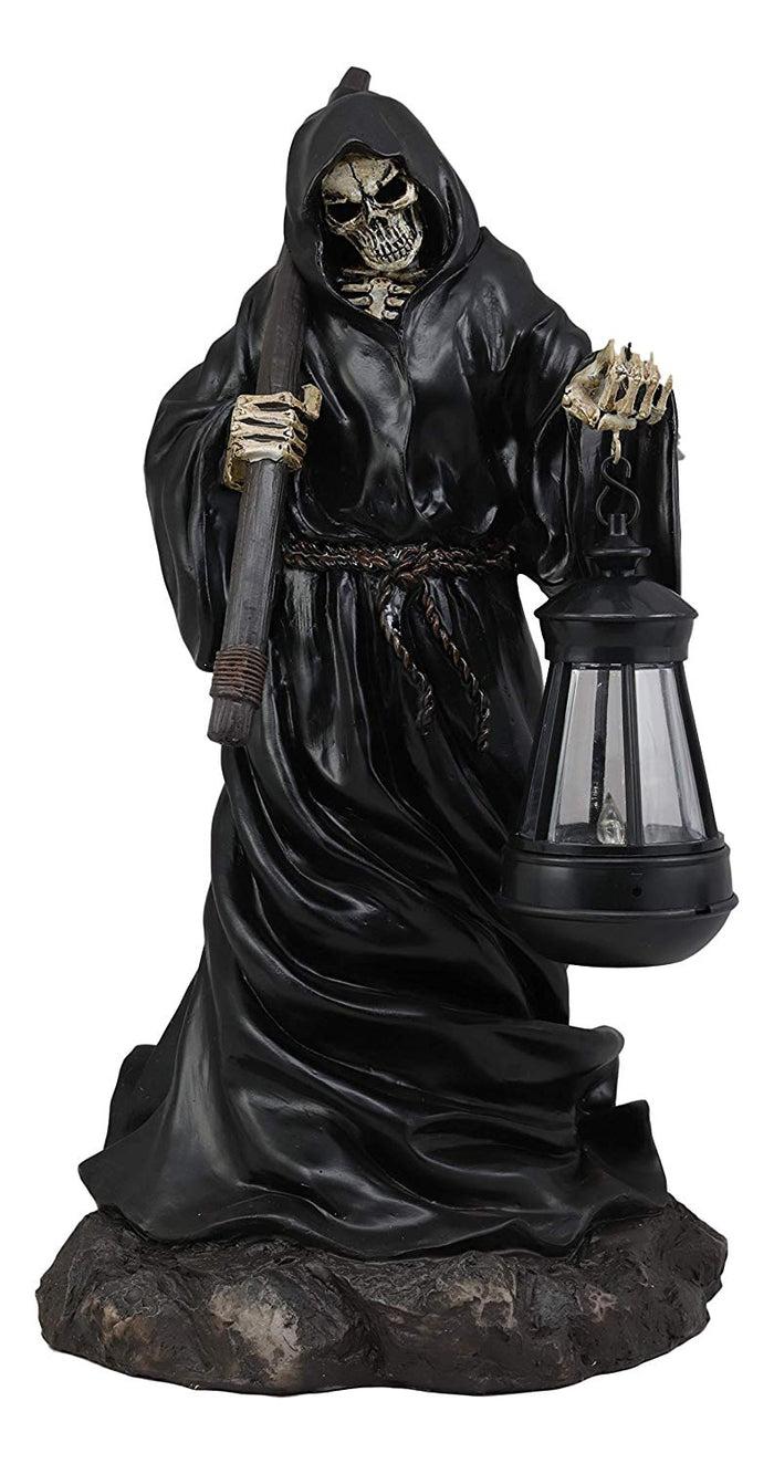 Ebros 16.5"Tall Beacon Of The Styx Grim Reaper Solar Lantern LED Light Statue