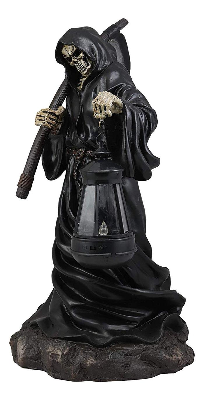 Ebros 16.5"Tall Beacon Of The Styx Grim Reaper Solar Lantern LED Light Statue