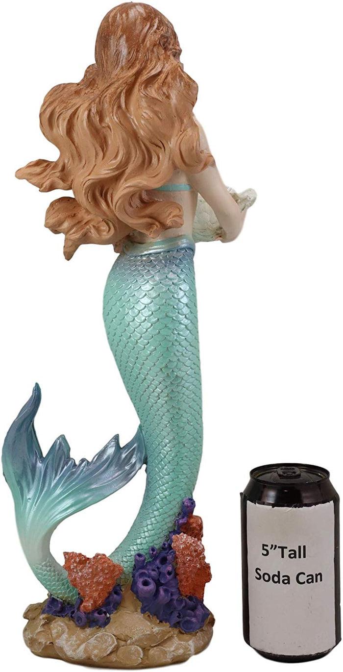 Ebros 17" Tall Mermaid With Giant Oyster Shell Dish Votive Candle Holder Statue