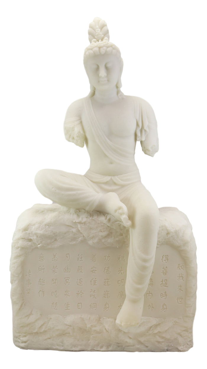 Ebros 24"H Large Armless Goddess Of Compassion Kuan Yin Sitting On Mantra Rock Statue