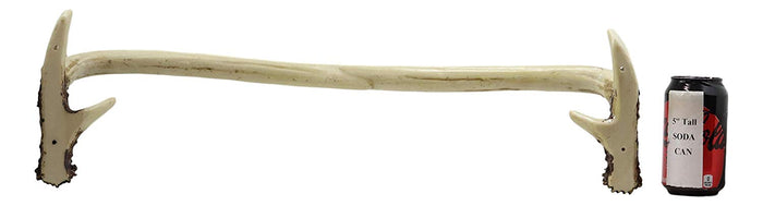 Ebros 25" Wide Western Rustic Hunters Stag Deer Antler Towel Bar Rack Wall Hooks Decor Plaque Multi-Purpose Antlers Hook Racks Bathroom Vanity Accent Organizer Decorative Hanger
