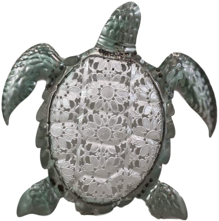 Ebros 3 Piece Galvanized Metal Swimming Sea Turtles Hanging Wall Decor Plaques