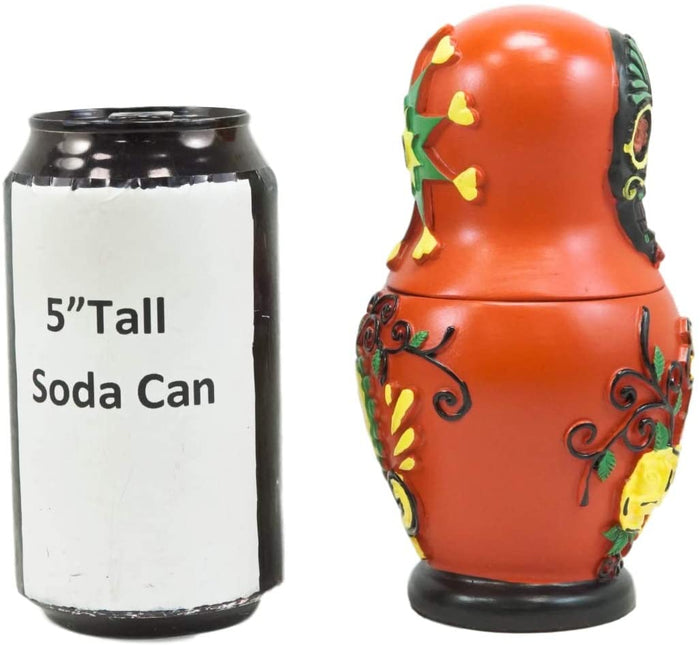 Ebros 3 Piece Set Red Sugar Skulls Nesting Dolls Matroyshka Babushka Figurines