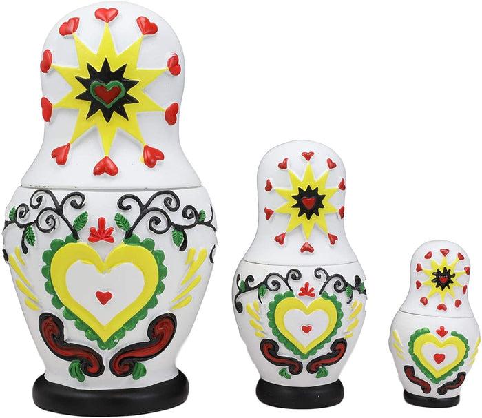 Ebros 3 Piece Set Sugar Skulls Nesting Dolls Matroyshka Babushka Figurines 6" H
