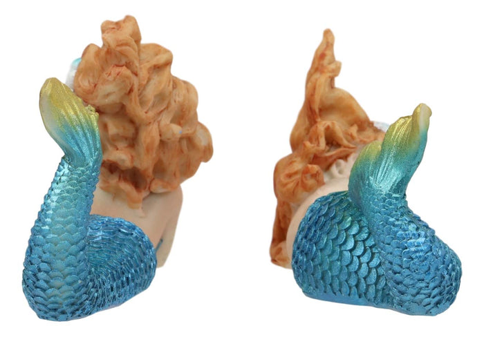 Ebros 4.25" Wide Colorful Nautical Ocean Mermaid Mergirls Under The Sea Miniature Figurines Set Of 2 Fantasy Mermaids Sirens Of The Seas Figurines Fairy Garden Collectibles