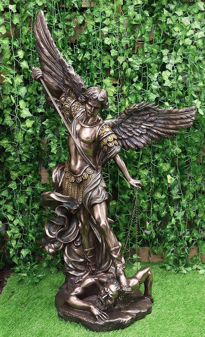 Ebros 45" Tall Grand Saint Michael The Archangel Slaying Satan Lucifer Statue