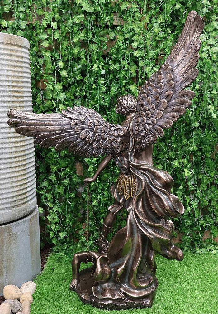 Ebros 45" Tall Grand Saint Michael The Archangel Slaying Satan Lucifer Statue