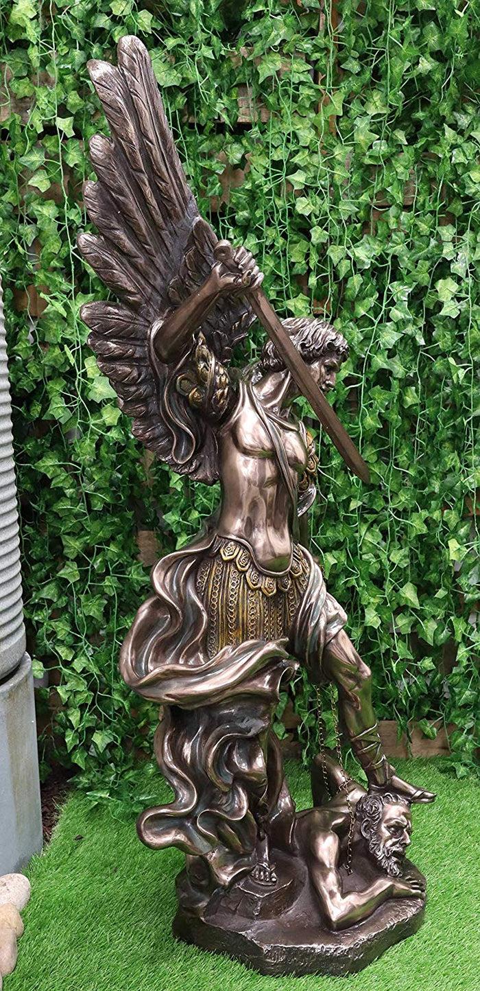 Ebros 45" Tall Grand Saint Michael The Archangel Slaying Satan Lucifer Statue