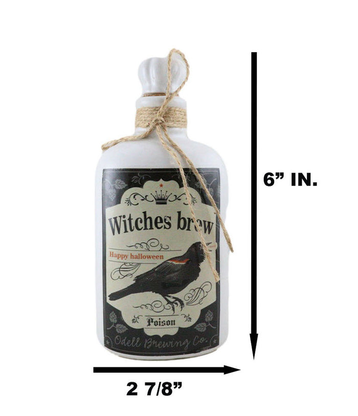 Ebros 5.5"H Ceramic Mad Doctor Small Container W/ Cork Lid (Witches Brew Raven)