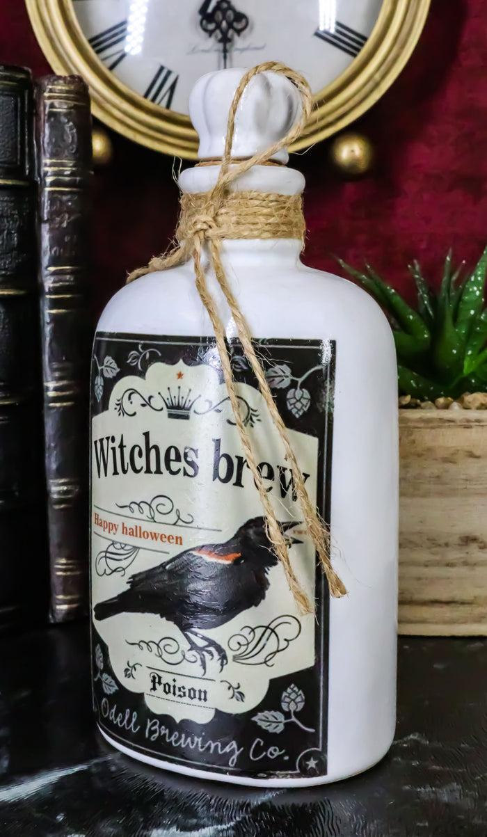 Ebros 5.5"H Ceramic Mad Doctor Small Container w/ Cork Lid (Witches Brew Raven)