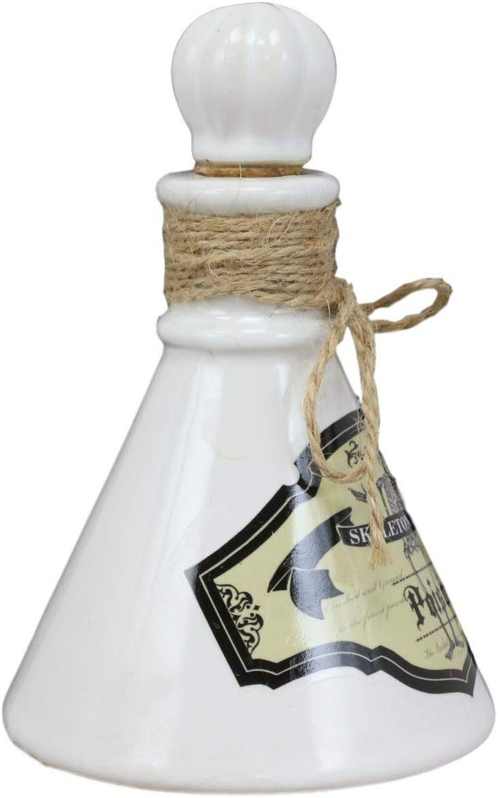 Ebros 5.5"H Ceramic Mad Doctor Small Container With Cork Lid (Skeleton Dust)