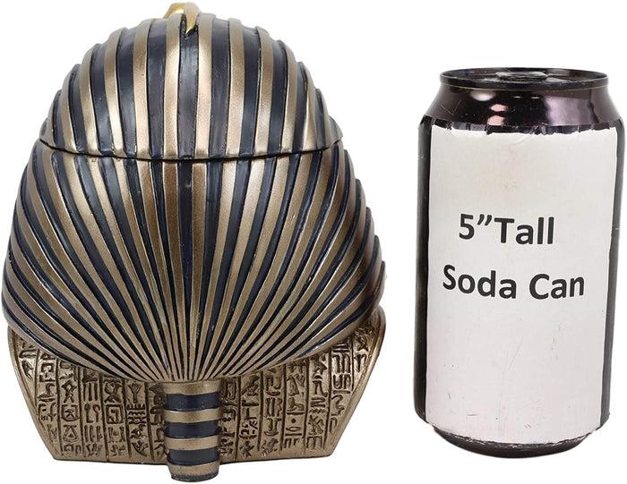 Ebros 5.5 Inch Tall Ancient Egypt King Tut Head Box Pharaoh Keepsake Trinket Jew