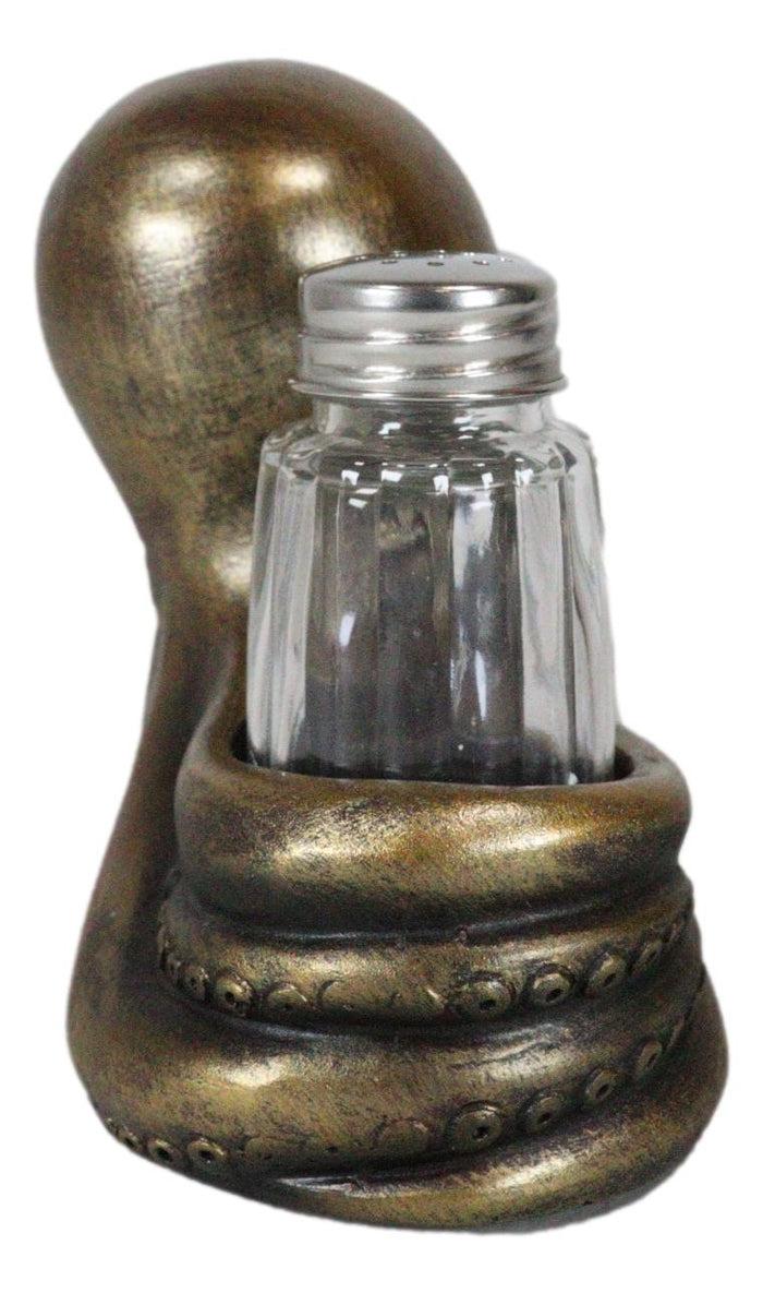 Ebros 6.5"L Giant Octopus Tentacle Spice Glass Salt Pepper Shaker Holder Figurine