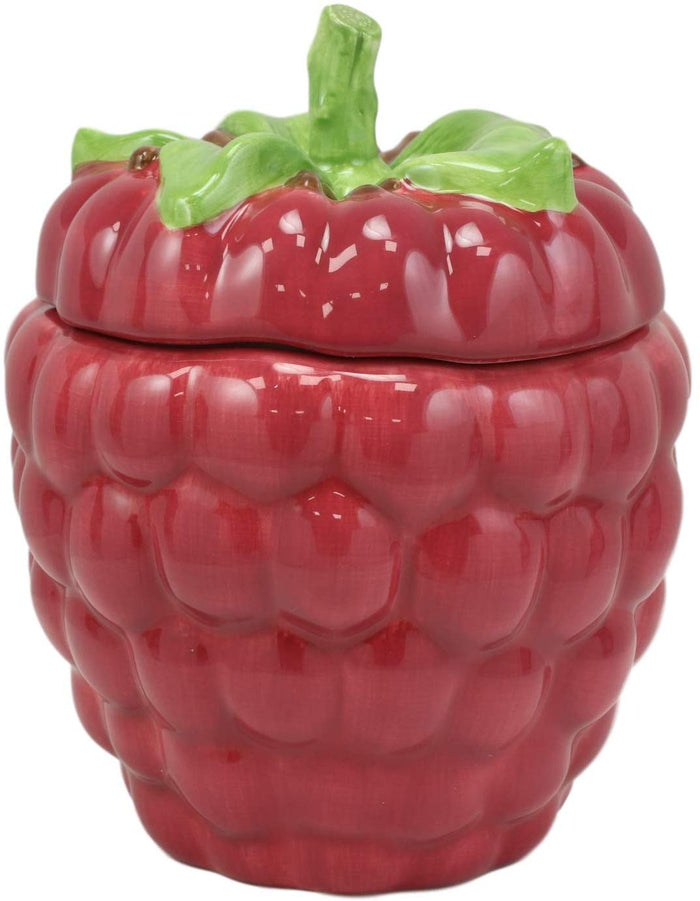 Ebros 6"Diameter Red Raspberry Jam Condiments Container Jar With Lid & Spoon