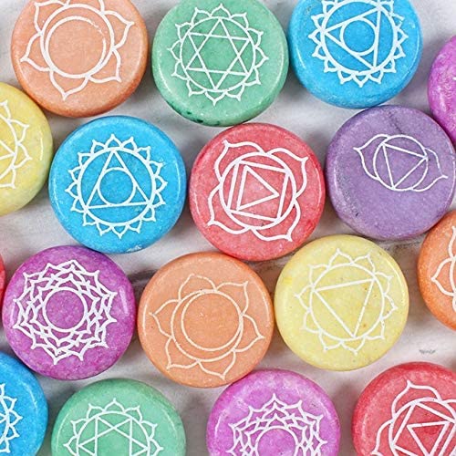 Ebros 7 Chakra Meditation Stones - 42 Pieces Set With Pouches And Display Case