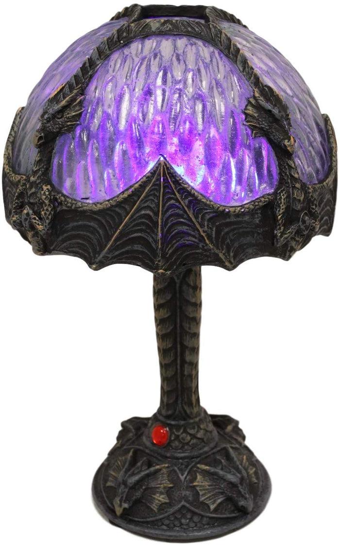Ebros 7"H Aurora Rune Dragon Figurine Lamp With Color Changing LED Night Light