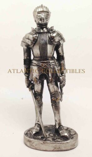 Ebros 7 Inch Armored Medieval Knight With Dual Swords Statue Figurine