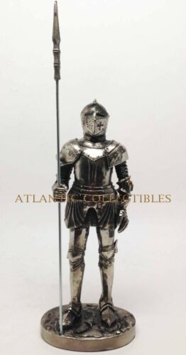 Ebros 7 Inch Armored Medieval Knight With Large Spear Statue Figurine