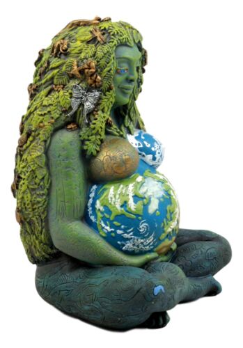 Ebros 7" Millennial Gaia Mother Goddess Te Fiti Statue Oberon Zell (Earth Green)
