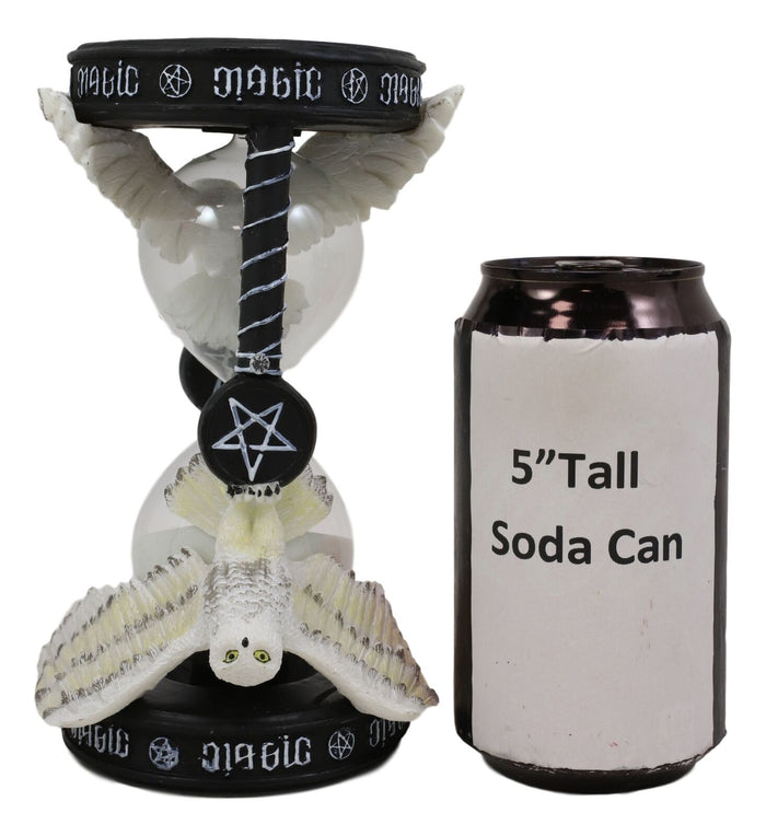 Ebros 7" Tall Awaken Your Magic Pentagram Snowy Owl Sand Timer By Anne Stokes