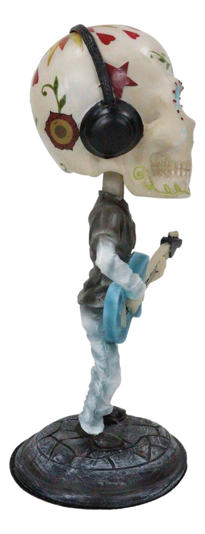 Ebros 7" Tall Day Of The Dead Bobblehead Electric Bass Player Figurine Collectible