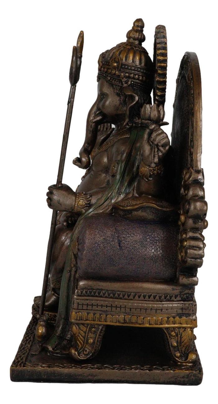 Ebros 8.25 Inch Ganesha On Throne Mythological Indian Resin Statue Figurine