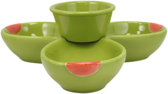 Ebros 8.25"L Ceramic Olive Halves Shaped Serving Bowl or Plate or Dish Platter
