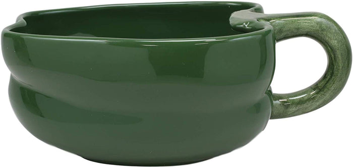Ebros 8" Wide Realistic Green Bell Pepper Ceramic Soup Bowl Container (1 PC)
