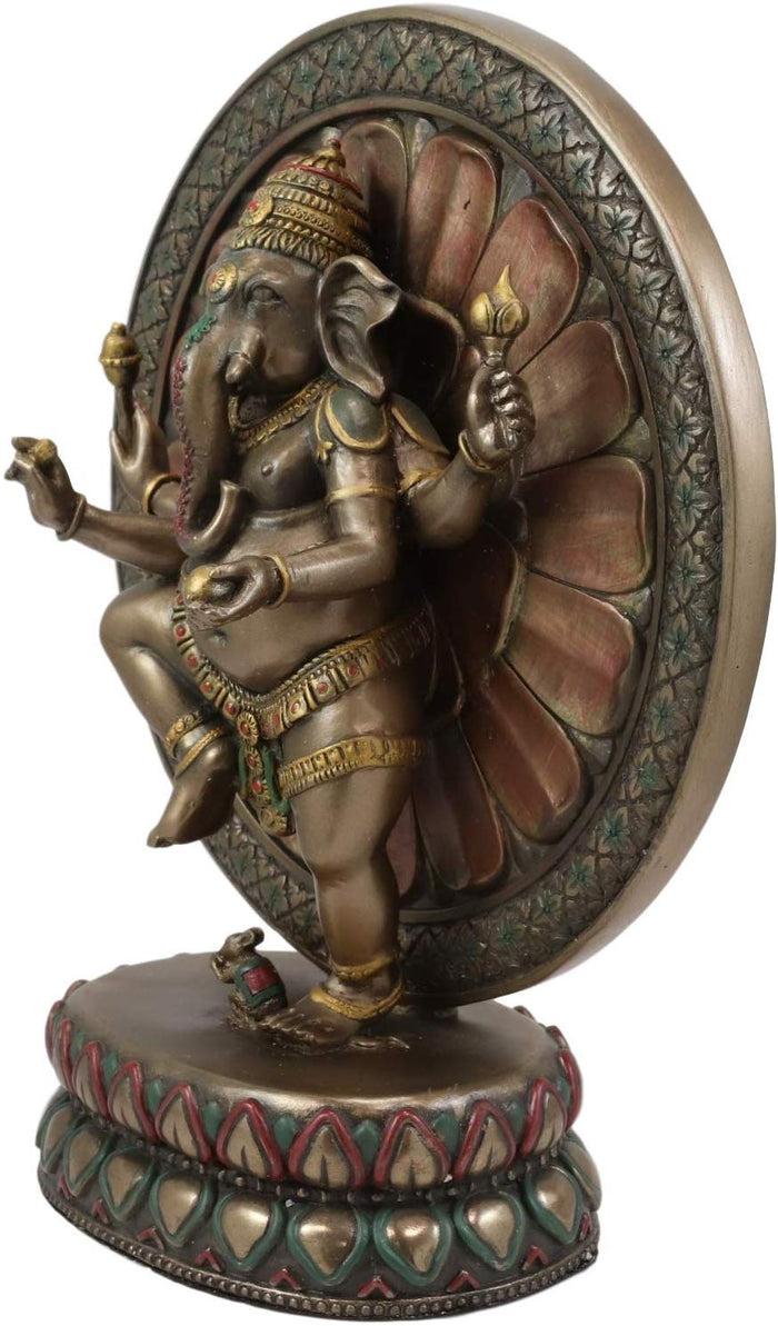 Ebros 9.25" Tall Hindu Dancing Ganesha In One Legged Yoga Pose On Lotus Figurine