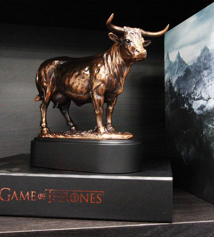 Ebros 9.5" L France Charolais Cattle Cow Bronze Electroplated Figurine With Base