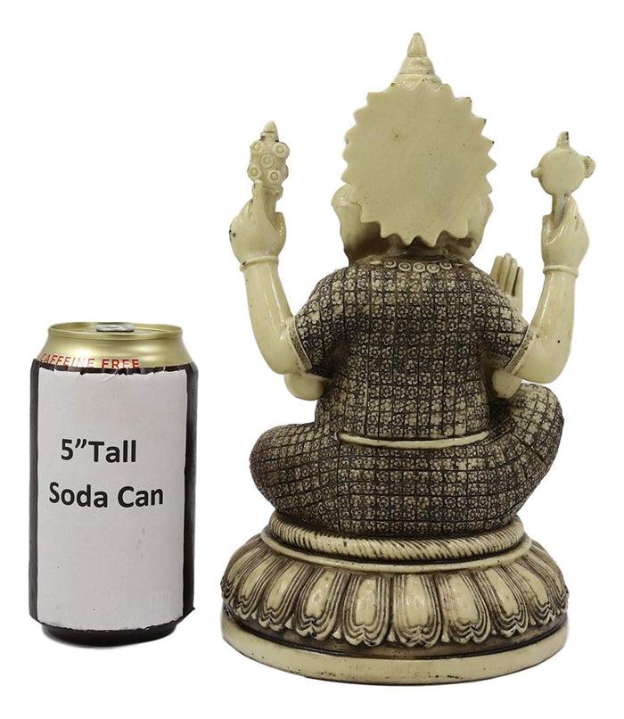 Ebros 9.5" Tall Hindu Supreme God Ganesha Meditating On Lotus Throne Statue