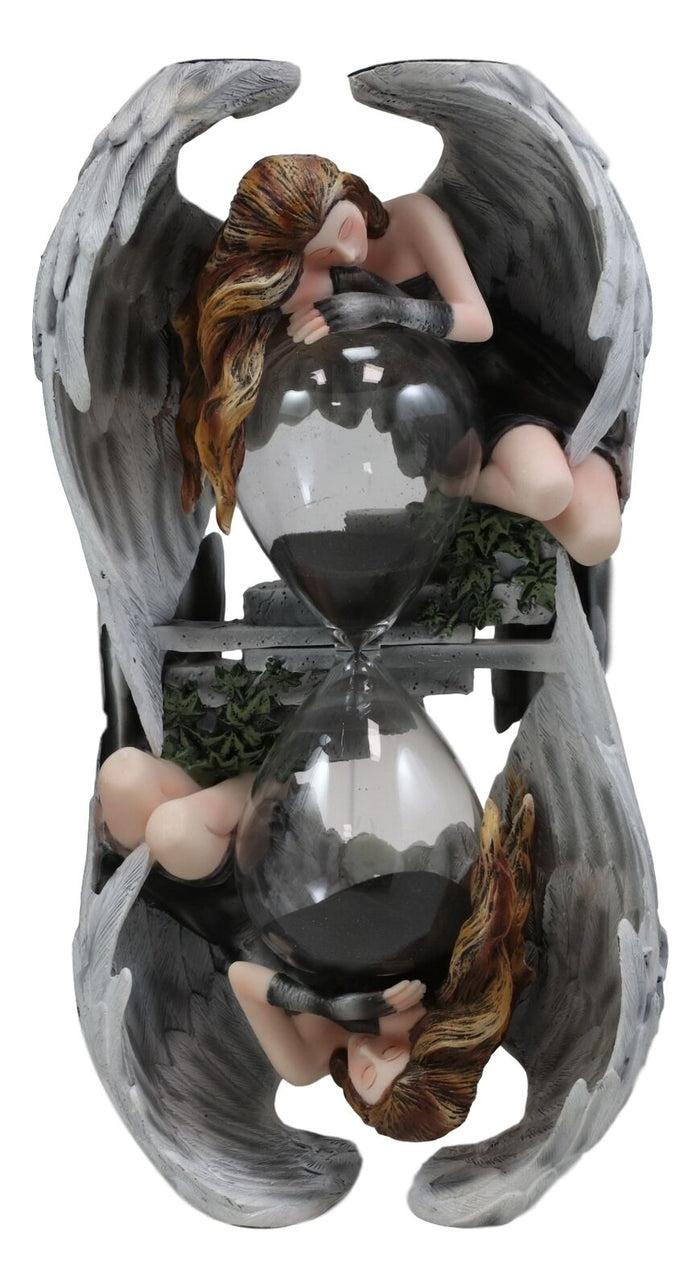 Ebros 9"H Sacred Memory Weeping Angel Gothic Sand Timer Statue By Anne Stokes