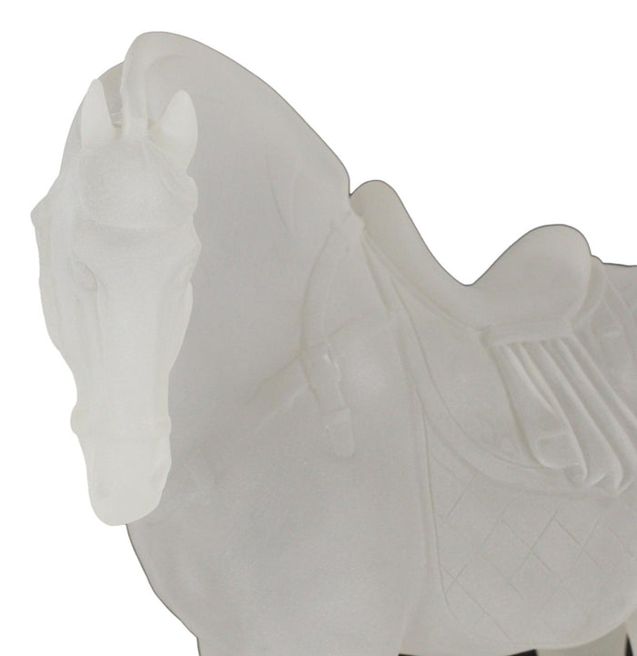 Ebros Acrylic Translucent Ming Terracotta War Horse Replica Statue 11.5" Long