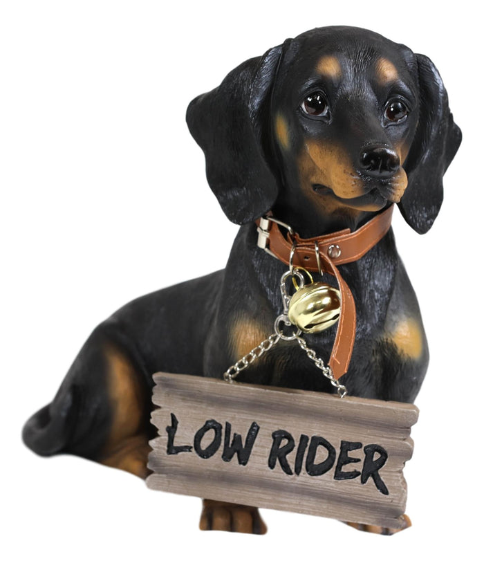 Ebros Adorable Black & Tan Dachshund Dog Welcome Statue 10.5"Tall Sausage Wiener Dog Figurine Guest Greeter Home Decor
