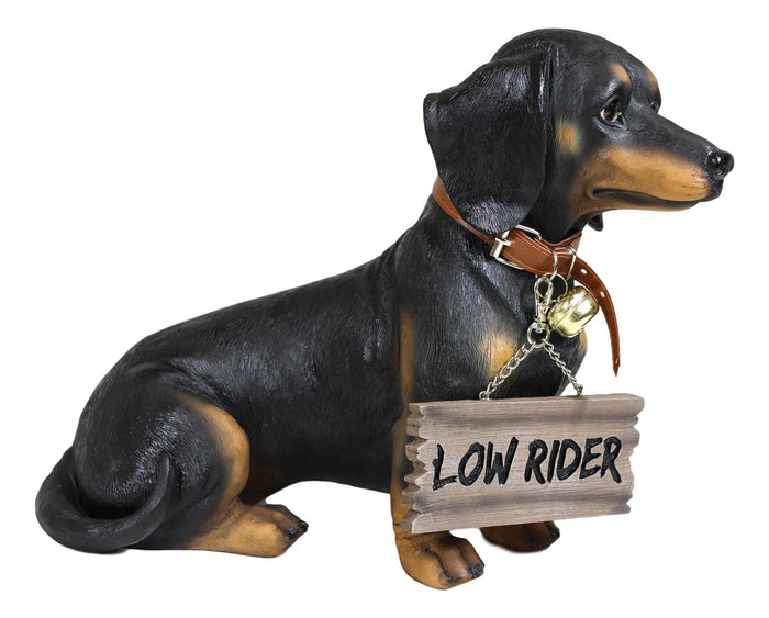 Ebros Adorable Black & Tan Dachshund Dog Welcome Statue 10.5"Tall Sausage Wiener Dog Figurine Guest Greeter Home Decor