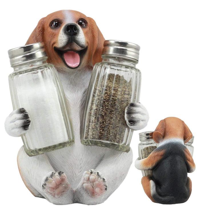 Ebros Adorable Small Hound English Tricolor Beagle Salt And Pepper Shaker Holder
