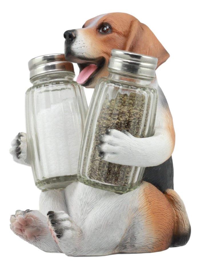 Ebros Adorable Small Hound English Tricolor Beagle Salt And Pepper Shaker Holder