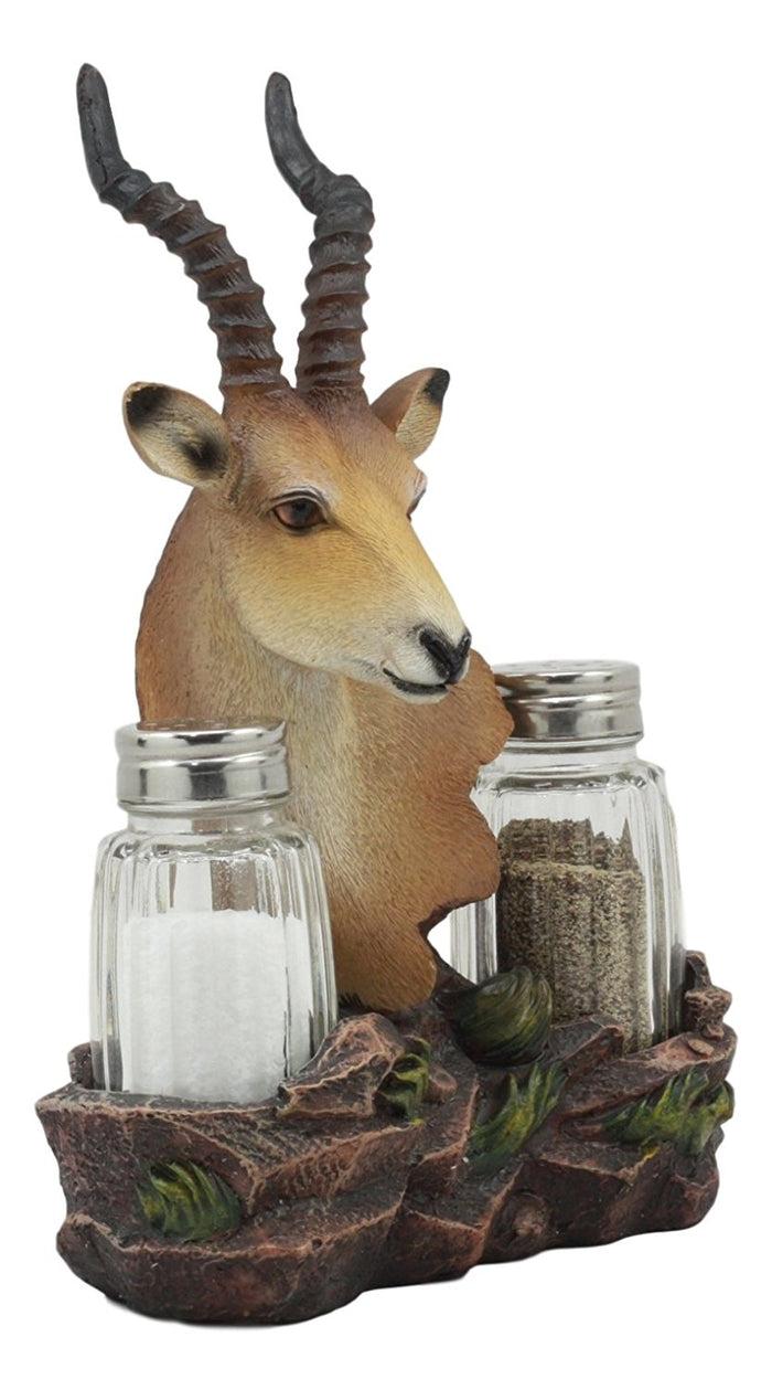 Ebros African Antelope Salt And Pepper Shakers Holder Safari Animal Decor 8" H