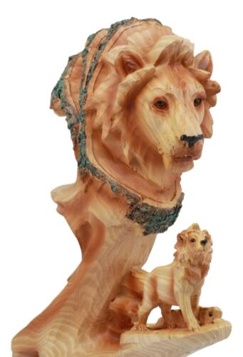 Ebros African Savanna Safari Lion Statue 9.25"Family Faux Wood Resin Figurine