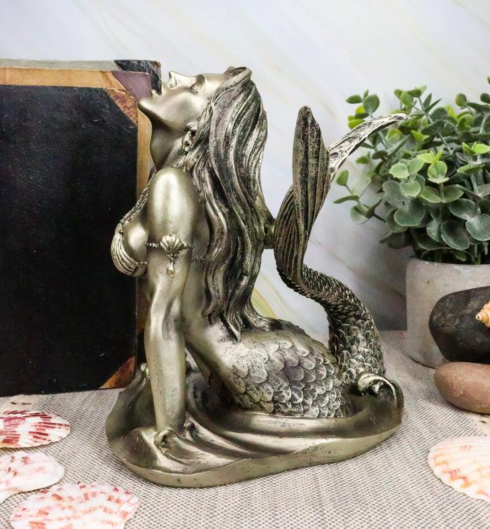 Ebros Aged Bronze Resin Seductive Siren Of The Seas Mermaid Statue 7"H Figurine