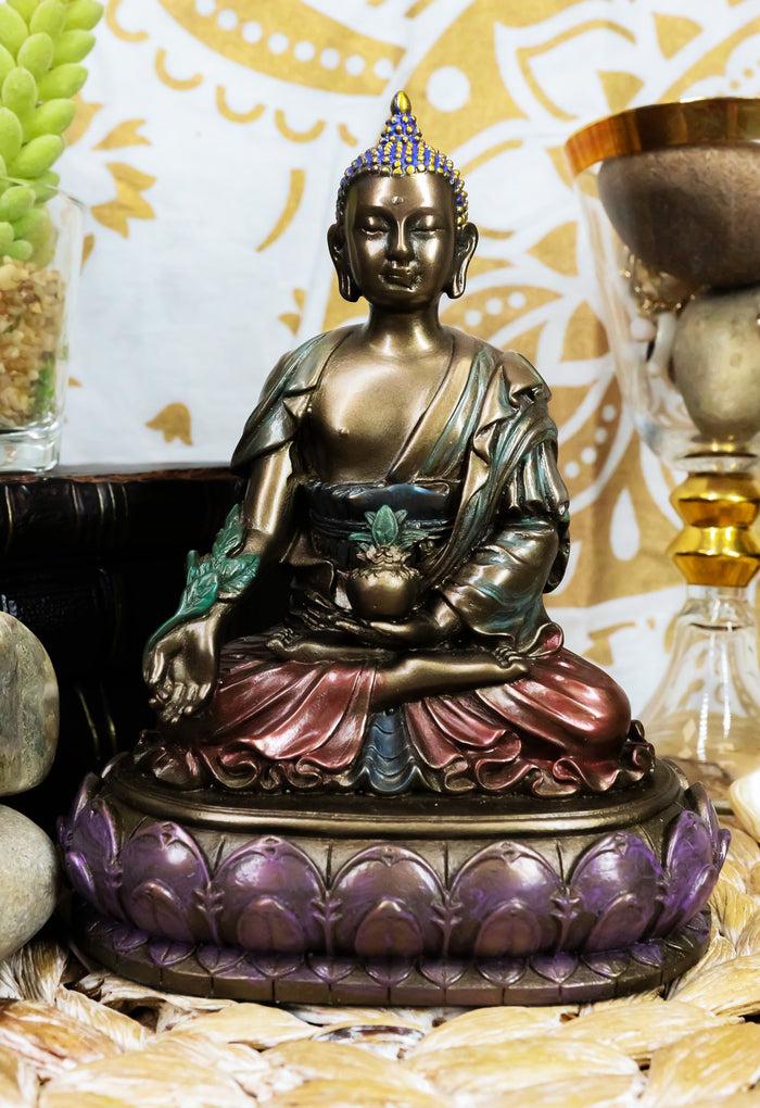 Ebros Akshobhya Bhaiṣajyaguru Medicine Buddha of Healing and Purity Meditating Figurine in Faux Bronze Patina for Home Altar Zen Decoration Eastern Enlightenment Amitabha Buddhist Statue Feng Shui Ebros Akshobhya Bhaiṣajyaguru Medicine Buddha of Healing and Purity Meditating Figurine in Faux Bronze Patina for Home Altar Zen Decoration Eastern Enlightenment Amitabha Buddhist Statue Feng Shui