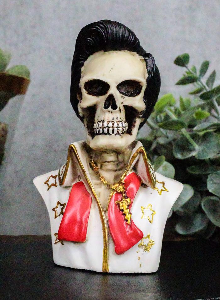 Ebros Aloha From Hawaii Mini Skeleton Skull King of Rock Collector Figurine