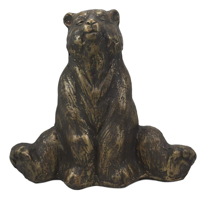 Ebros Aluminum Metal Whimsical Meditating Yoga Bear Garden Statue Rustic Wildlife Western Cabin Lodge Zen Bears Decor Figurine (Set Of 3 Poses)