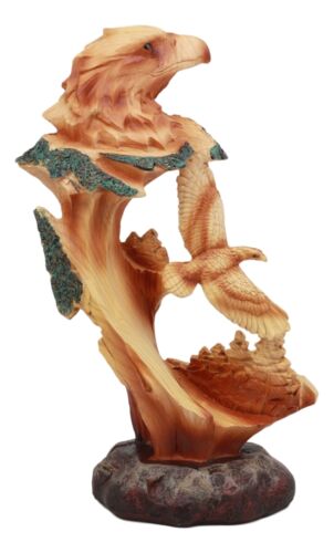 Ebros American Pride Bald Eagle Bust Statue 9"H Eagle Soaring Over Rocky Cliffs