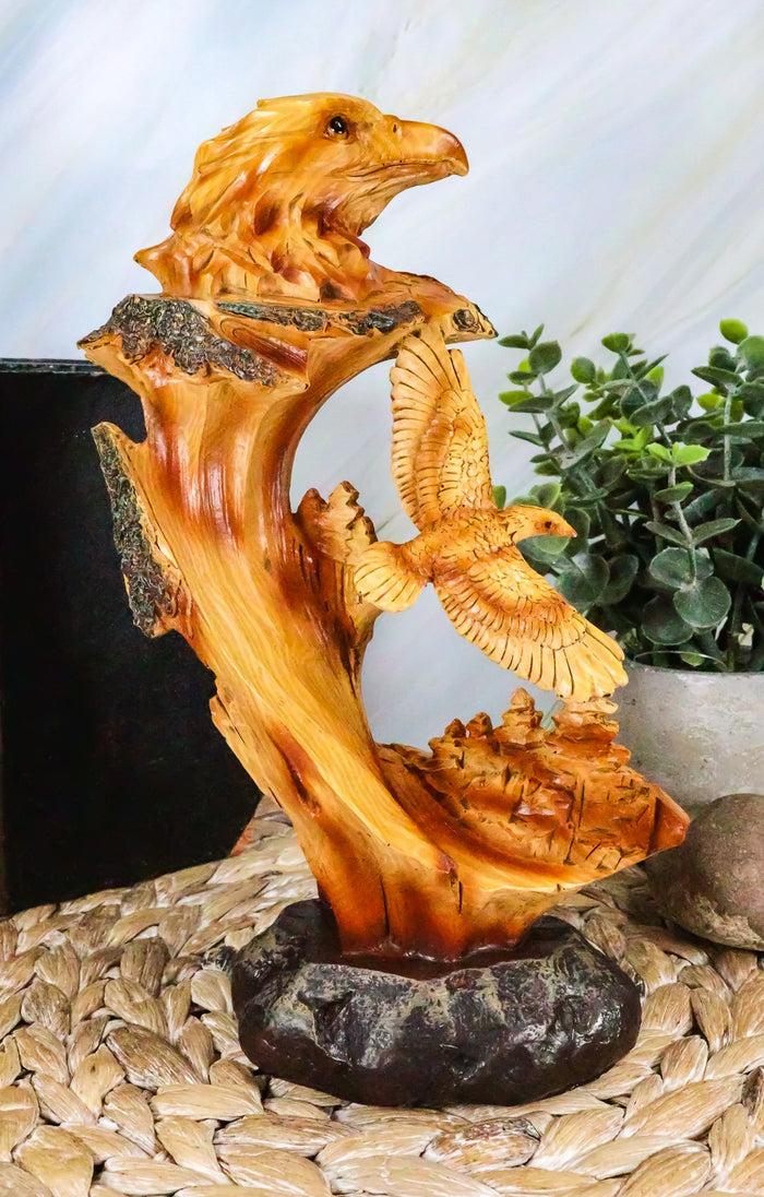 Ebros American Pride Bald Eagle Bust Statue 9"H Eagle Soaring Over Rocky Cliffs