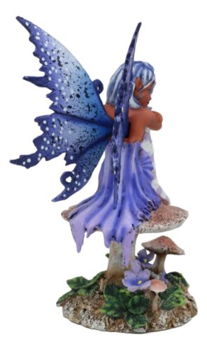 Ebros Amy Brown Art Gothic Violet Tribal Ebony Fairy Collectible Statue 6.5"Tall