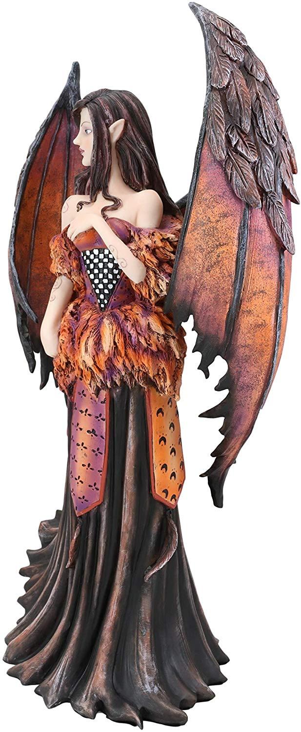 Ebros Amy Brown Large Gothic Autumn Fall Fire Bat Winged Elf Fairy Statue 17"H