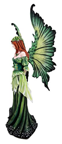Ebros Amy Brown Large Lady Of The Forest Green Tribal Fairy Collector Figurine 19.5" H Fantasy Art Of Fairies Pixies Nymphs Gaia Earth Elemental FAE Magic Decor Statue